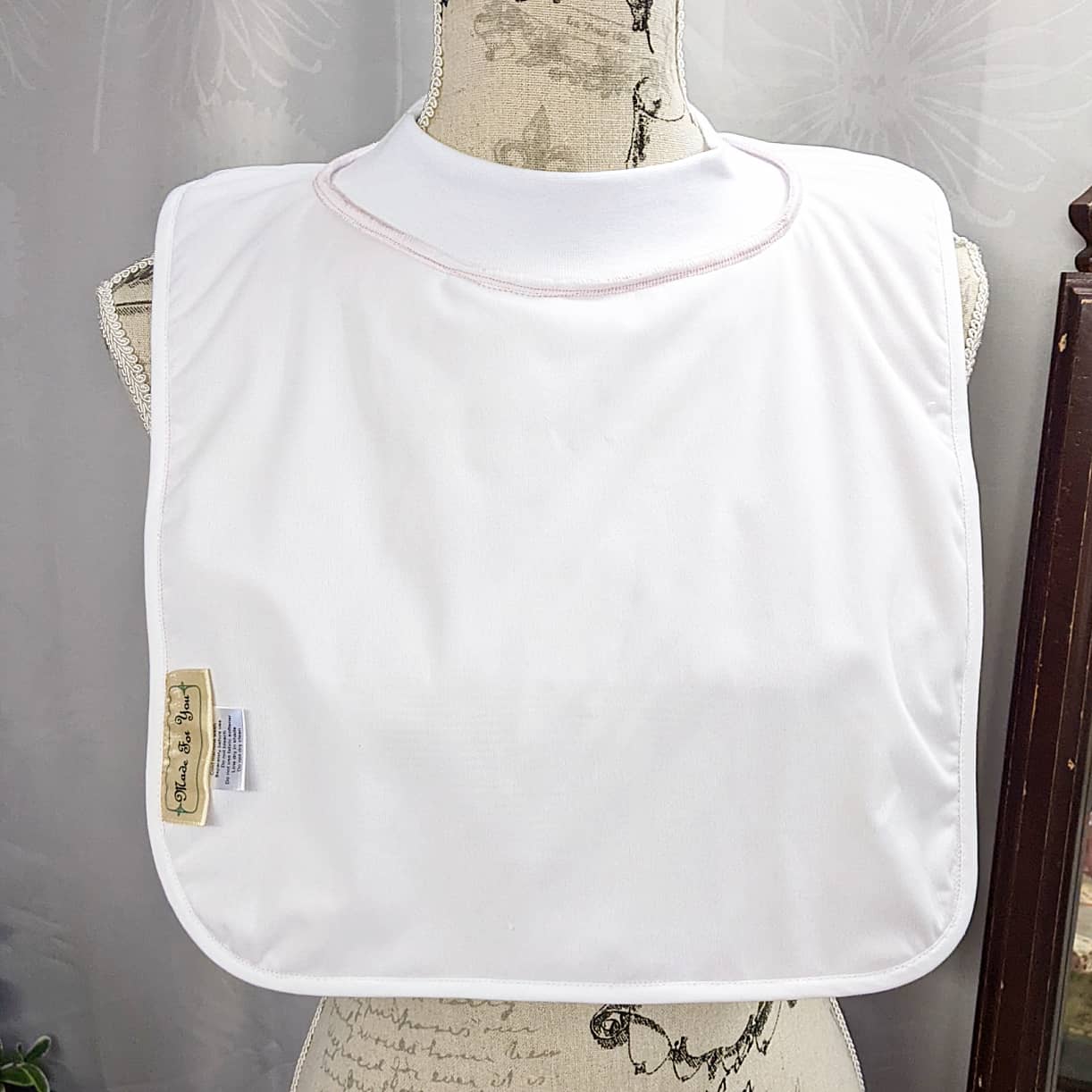 Musk Pink Waterproof Towelling Pullover Special Needs Bib Fits Child to Adult Made in Australia - Image 5