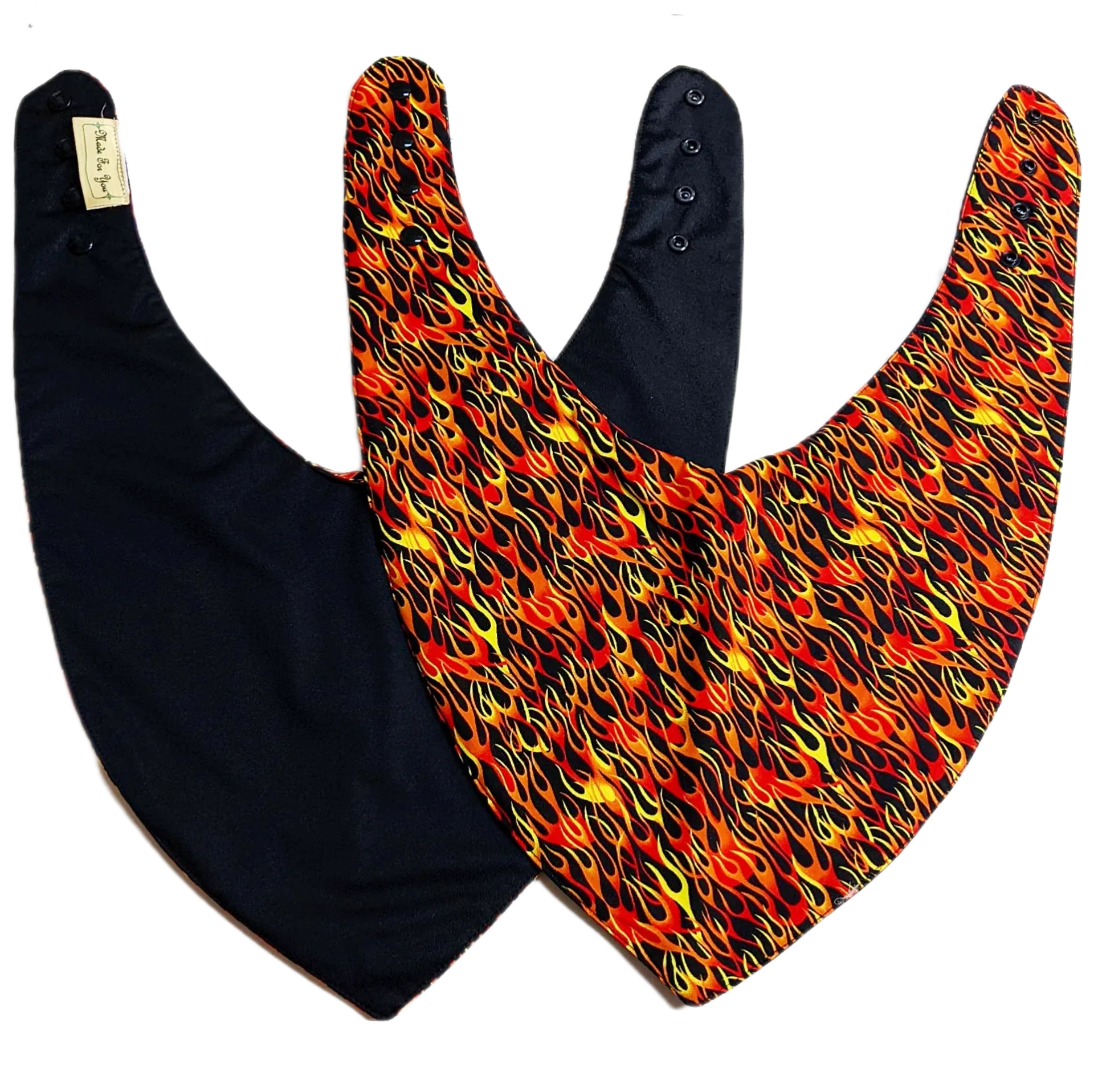 Hotwheels Flame Print Adult Size Special Needs Bandana Bib Made in Australia - Image 4